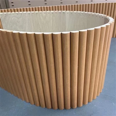 Panel Dinding Setengah Bulat Fleksibel dari Kayu Solid
