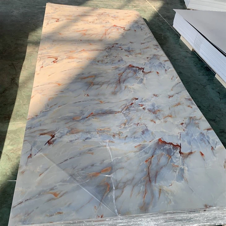 3D Home Decorative Furniture Board Soft Bendable Cabinet Panel Pvc Faux Marble Sheet Manufacturer Uv Marble Plastic Sheet \