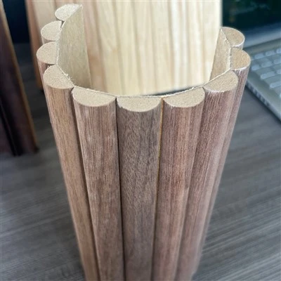 Veneer Kayu MDF Panel Dinding Melengkung Pelapis Dinding Walnut Dekorasi Rumah
